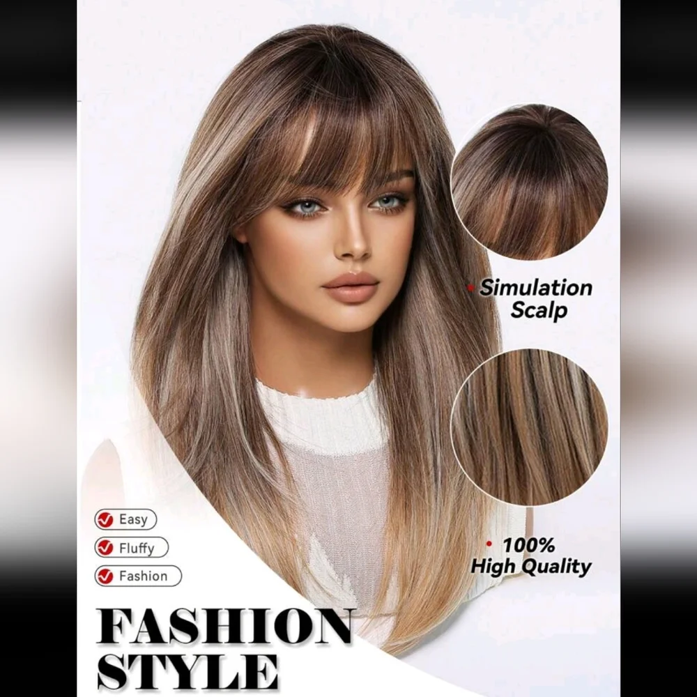 SALE  ** BRAND NEW ** Stylish Ombre Brown and Blonde Wig